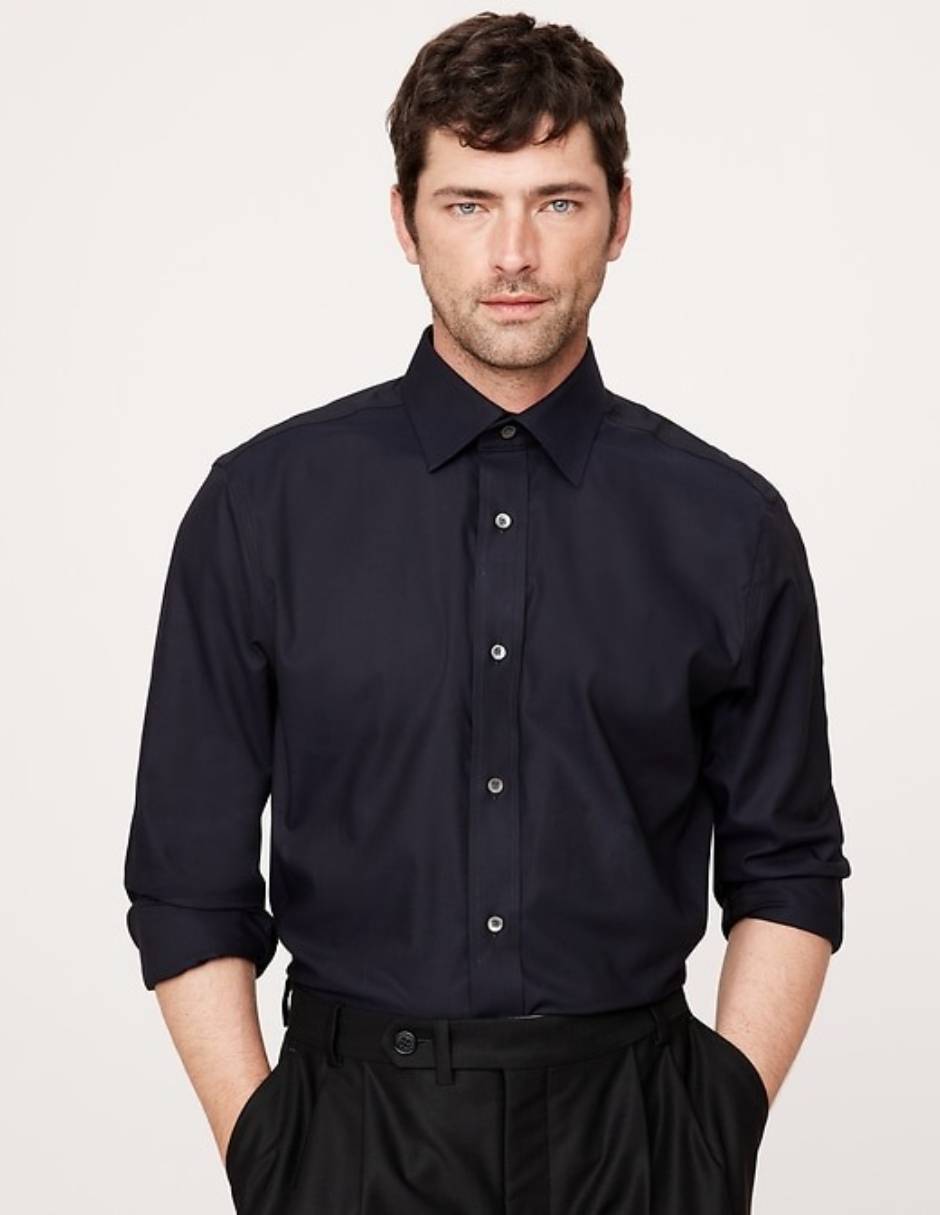 Camisa de vestir de algodón manga larga para hombre