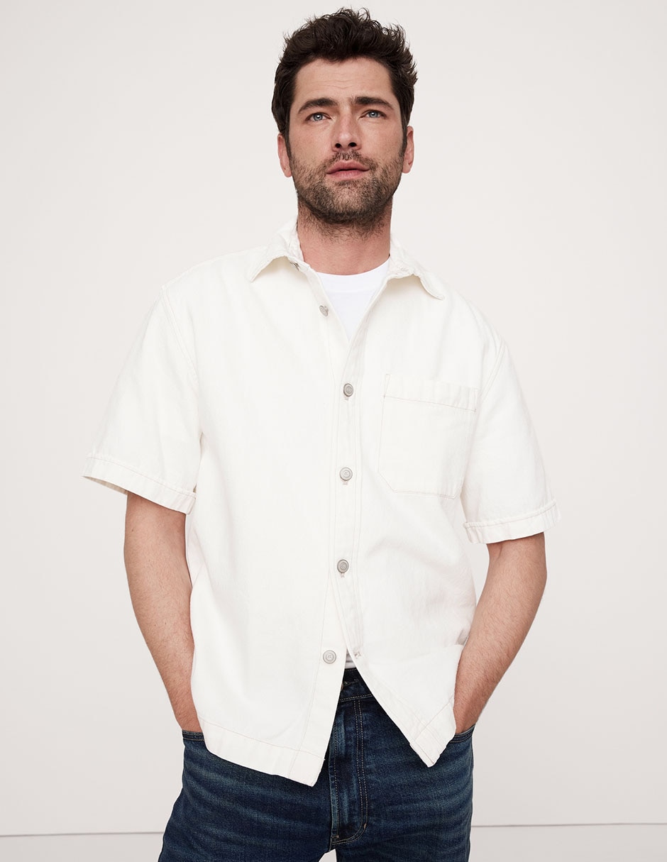 Camisa casual de algodón manga corta para hombre 1
