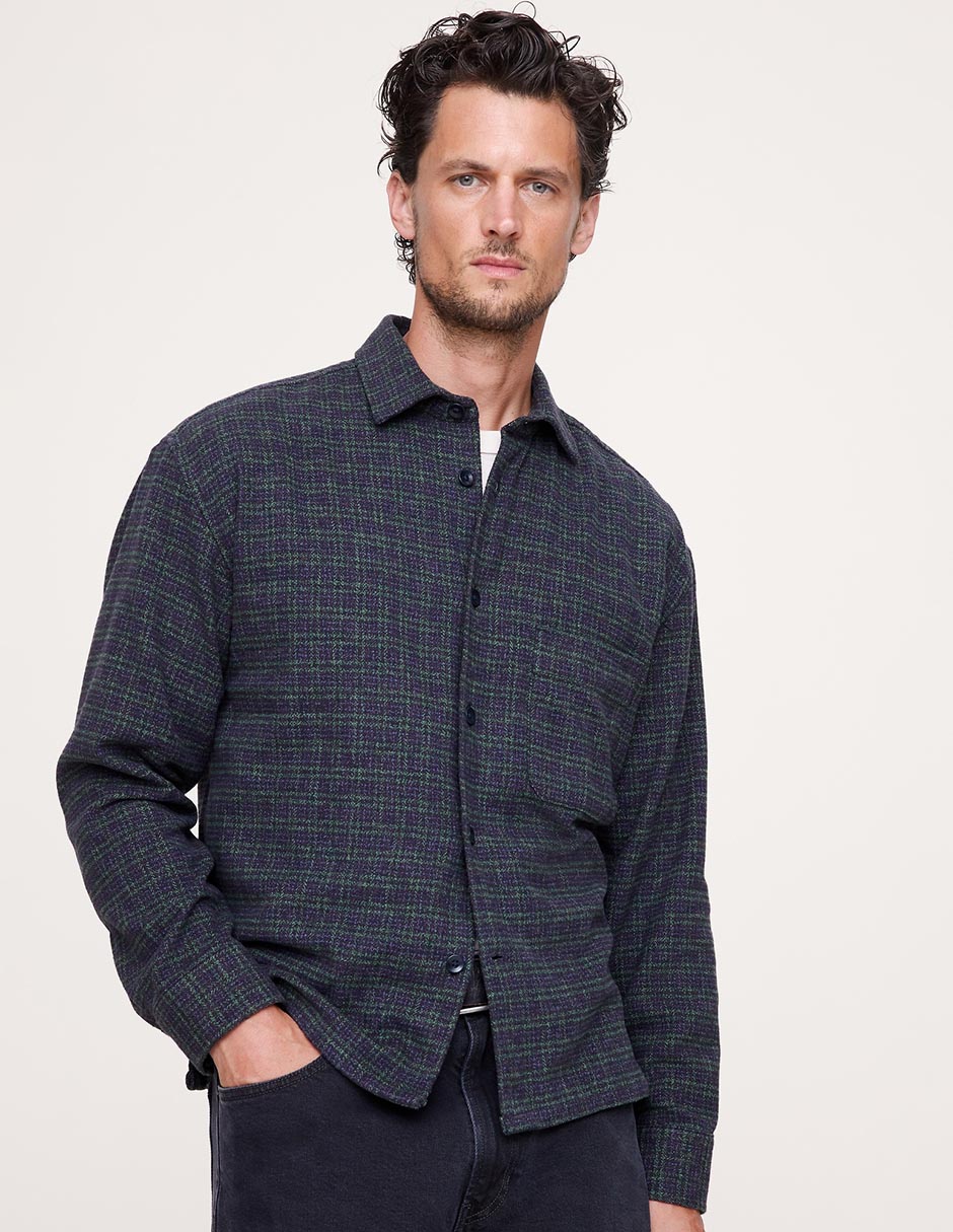 Camisa casual de algodón manga larga para hombre 1