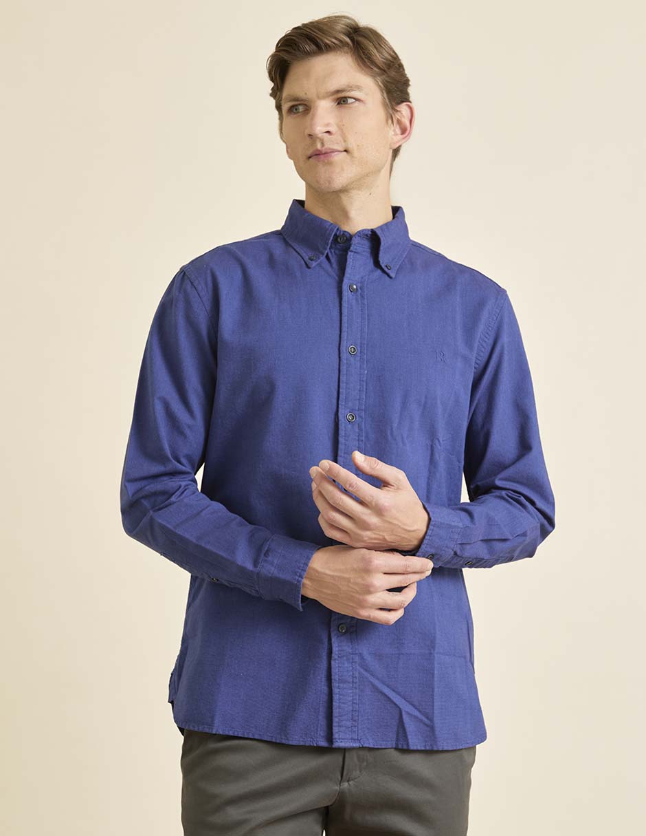 Camisa de vestir de algodón manga larga para hombre