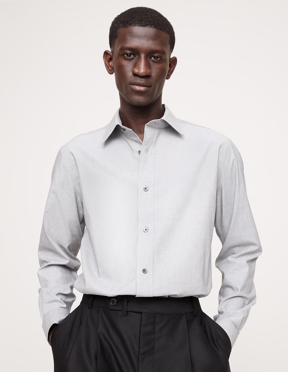 Camisa de vestir de algodón manga larga para hombre