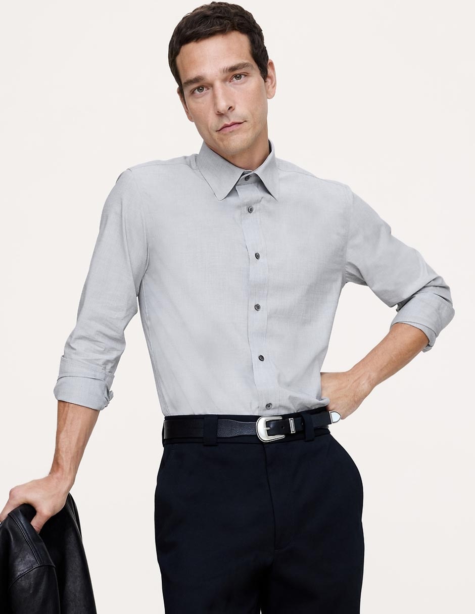 Camisa de vestir manga larga para hombre