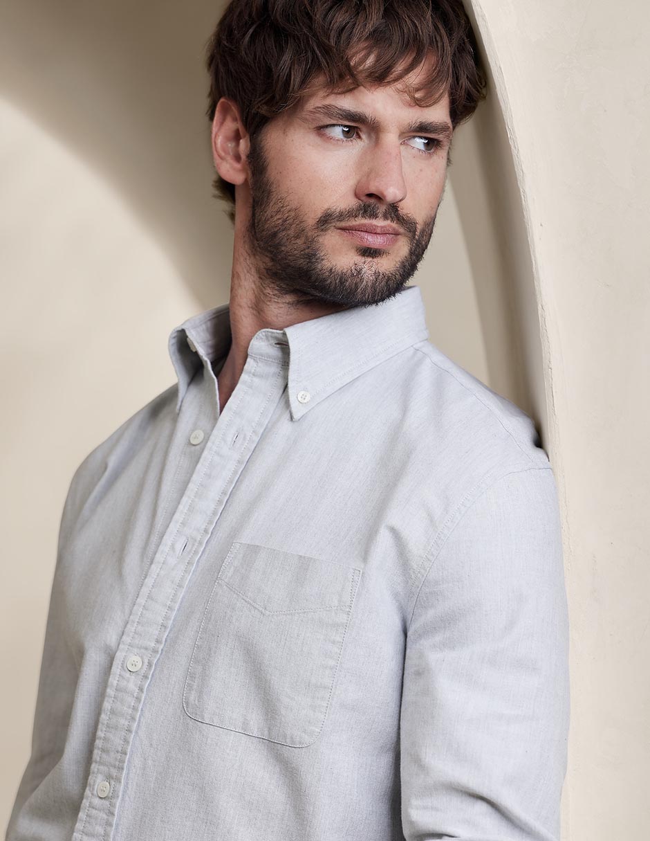 Camisa casual manga larga para hombre