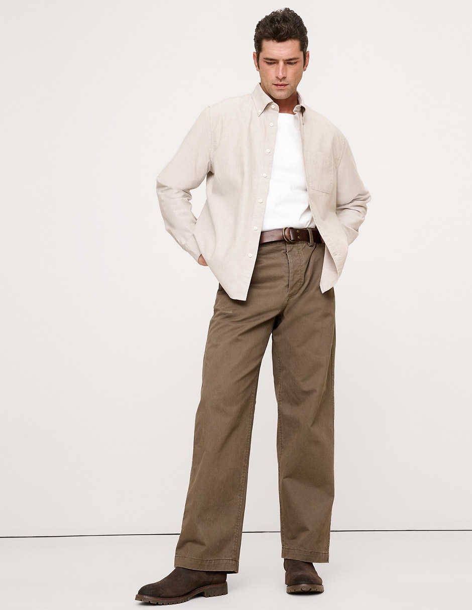 Camisa casual manga larga para hombre