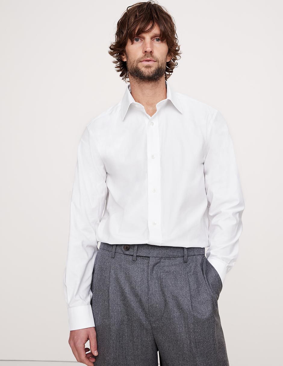 Camisa casual de algodón manga larga para hombre Camisa casual de algodón manga larga para hombre