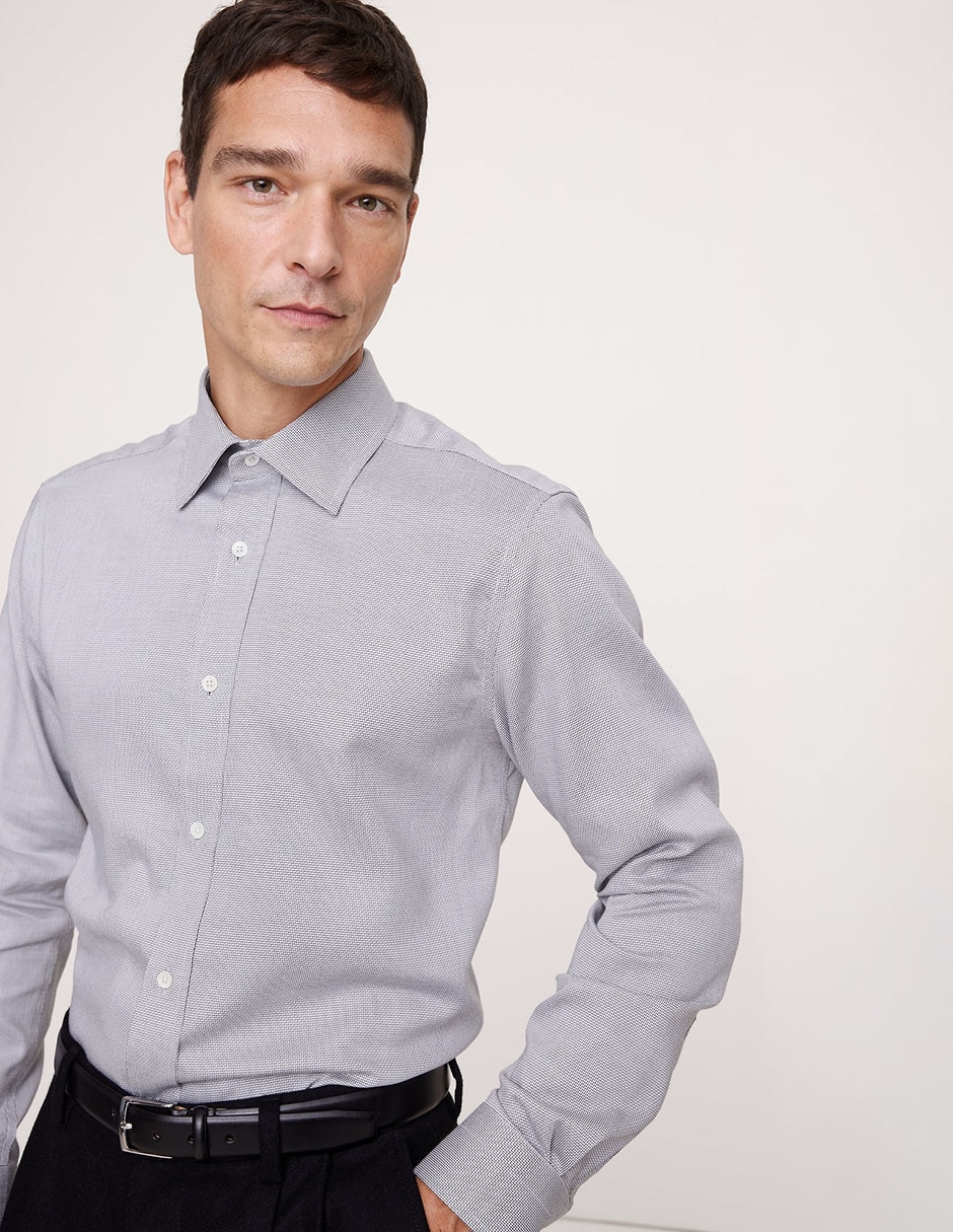 Camisa casual de algodón manga larga para hombre Camisa casual de algodón manga larga para hombre
