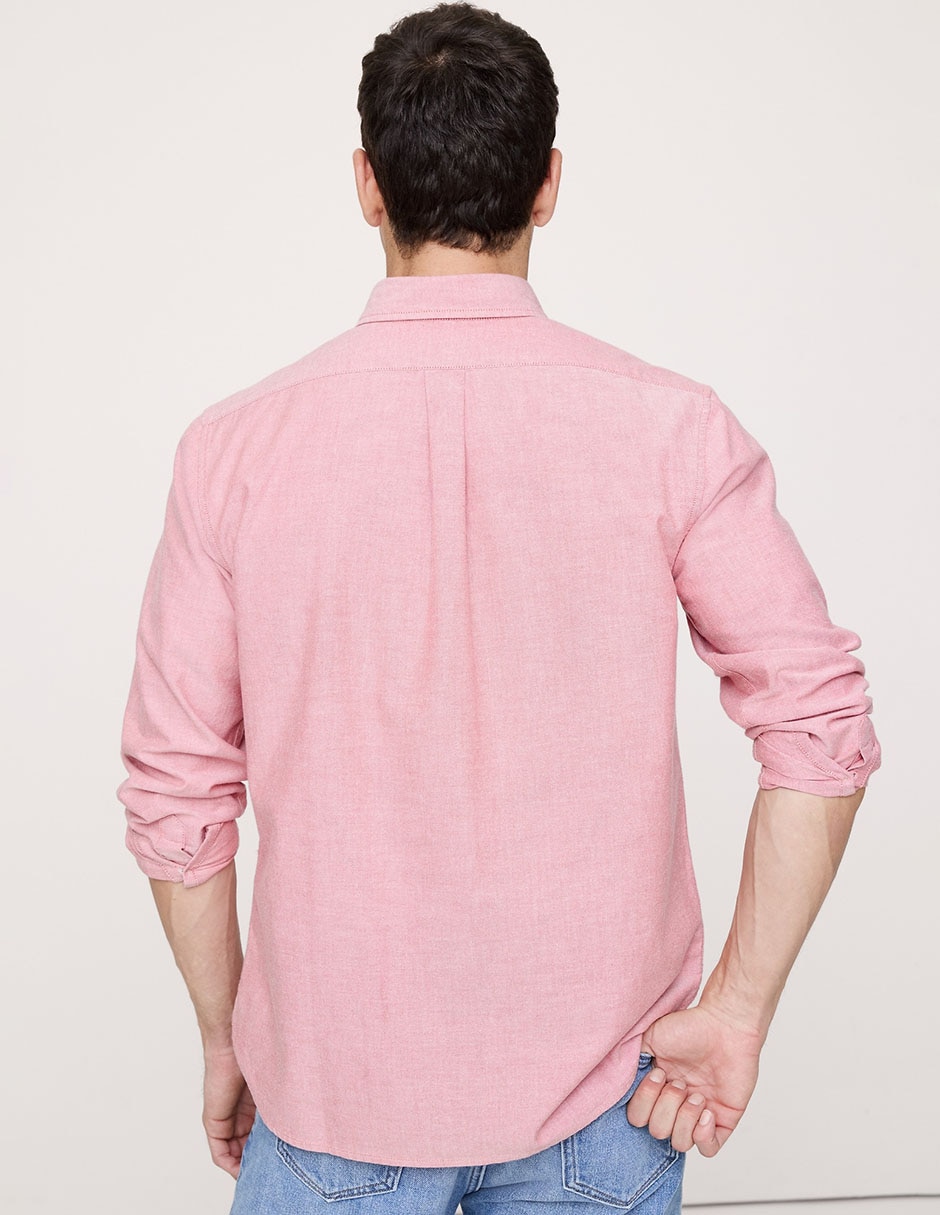 Camisa casual de algodón manga larga para hombre