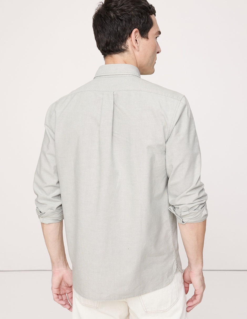 Camisa casual de algodón manga larga para hombre 2
