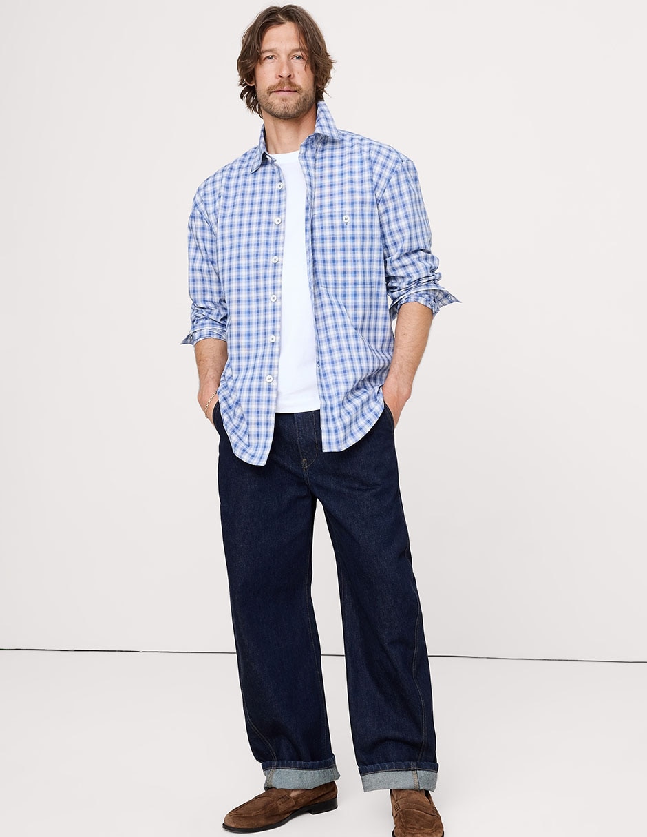Camisa casual manga larga para hombre