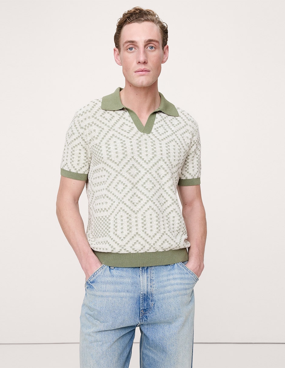 Suéter cuello polo para hombre