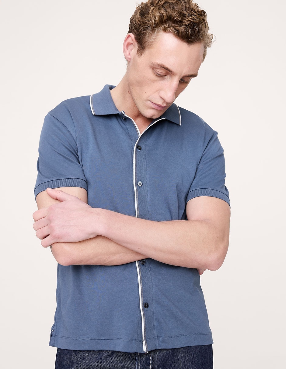 Camisa casual de algodón manga corta para hombre
