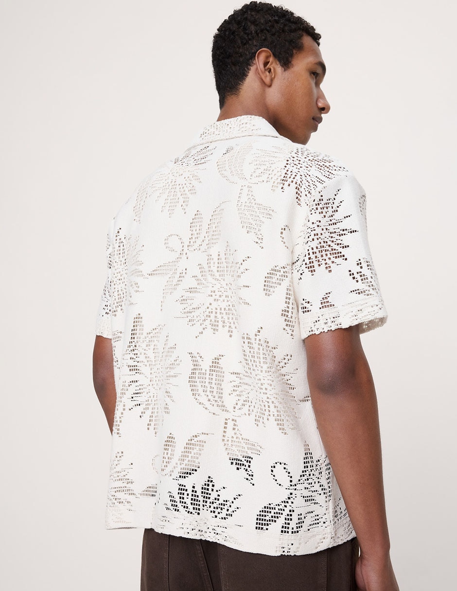 Sobrecamisa casual de algodón manga corta para hombre 2