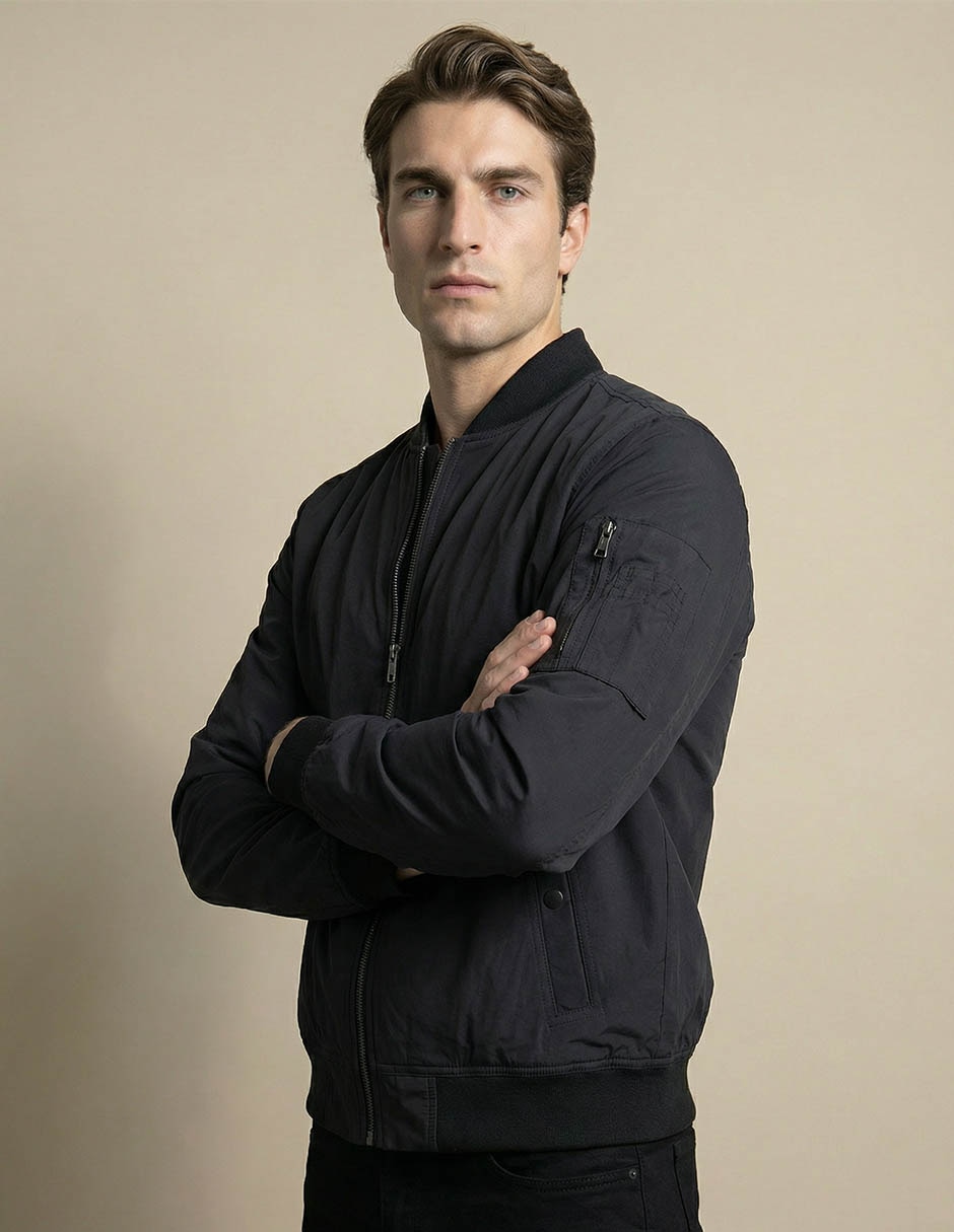 Chamarra bomber con bolsillos para hombre