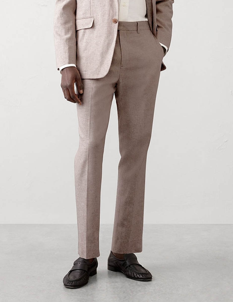 Pantalón straight de lino para hombre