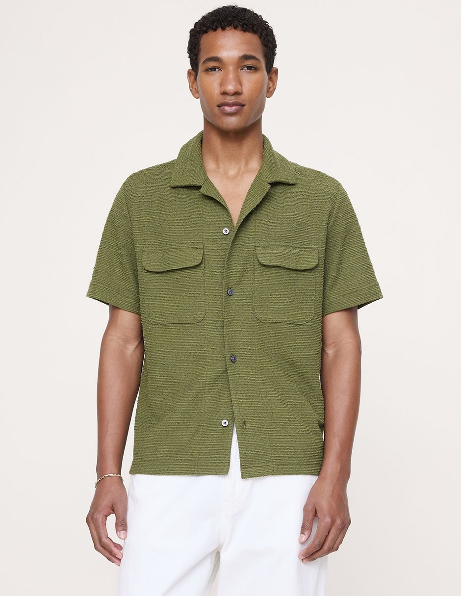 Camisa casual de algodón manga corta para hombre Camisa casual de algodón manga corta para hombre