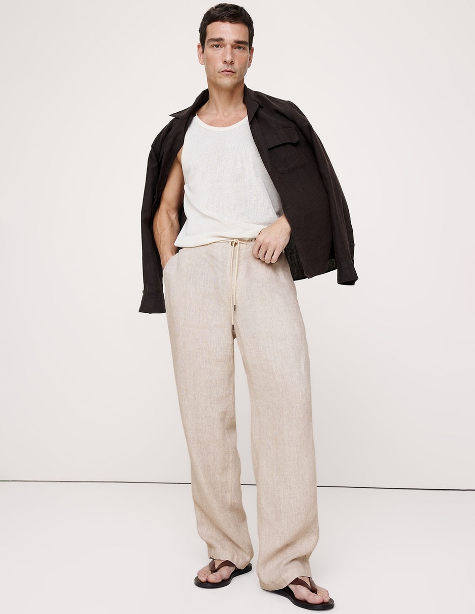 Pantalón relaxed baggy de algodón para hombre