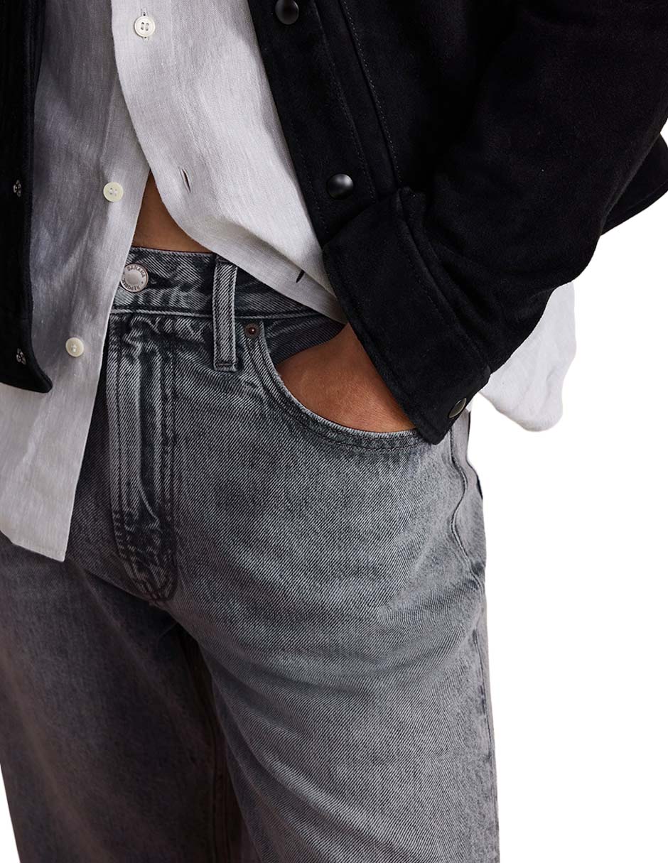 Jeans straight lavado deslavado para hombre 3