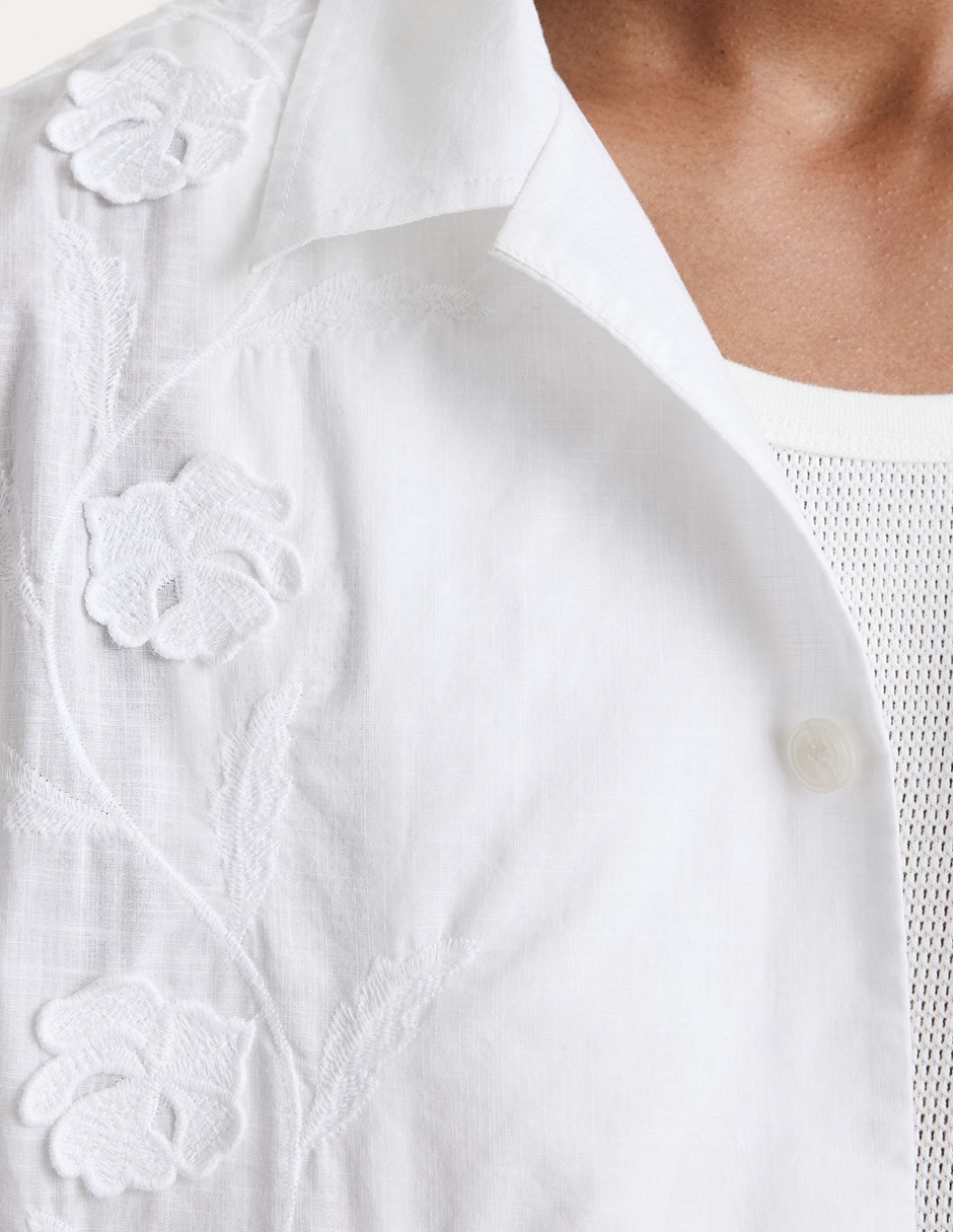 Camisa casual de algodón manga corta para hombre 6